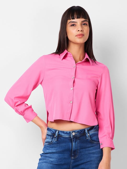 Izel Pink Regular Fit Casual Shirt-picture-13