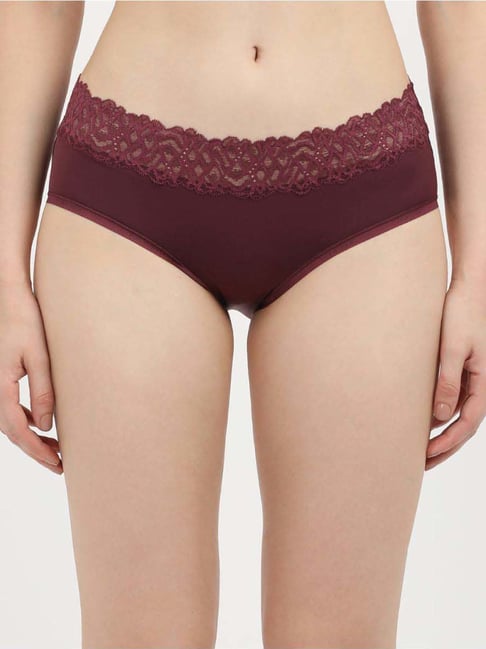 Calvin Klein Maroon Plain Hipster