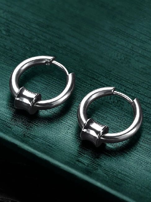 Peora Silver Plated Stylish Design Huggie Earrings