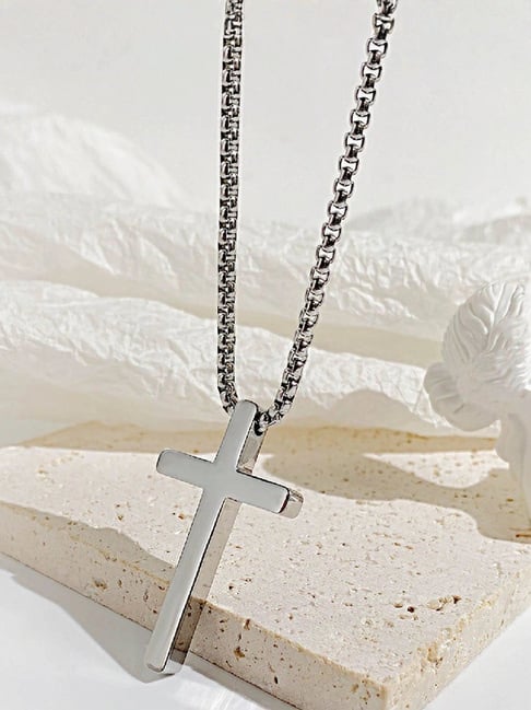 Buy Peora Stainless Steel Christian Cross Pendant Chain Online At