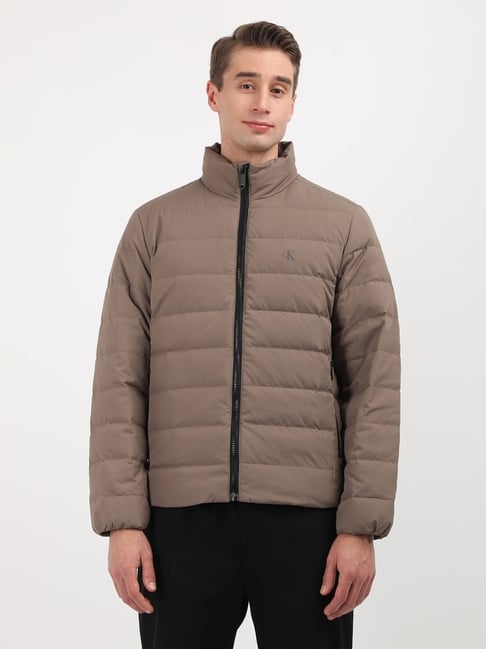 Calvin Klein Beige Regular Fit Quilted Jacket-picture-10