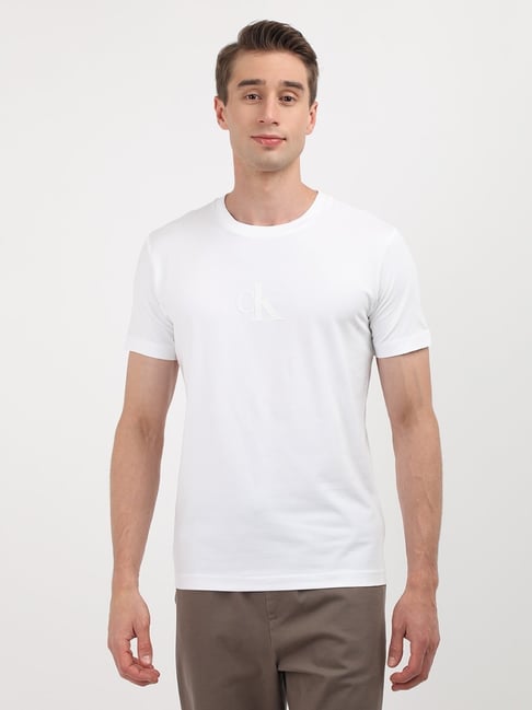 Calvin Klein White Cotton Slim Fit T-Shirt
