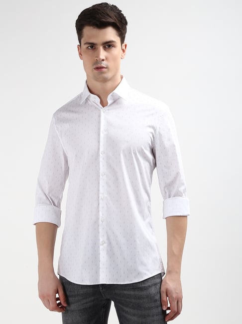 Calvin Klein White Cotton Slim Fit Shirt