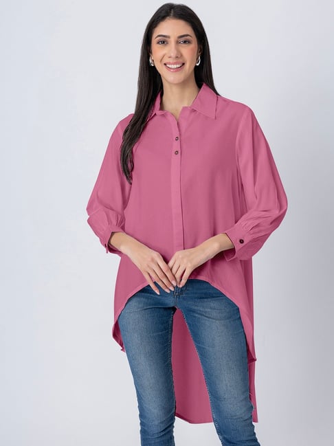 Moomaya Purple Cotton Regular Fit Casual Shirt-picture-15