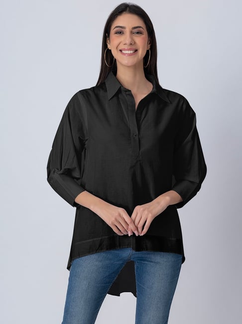 Moomaya Black Cotton Regular Fit Casual Shirt-picture-37