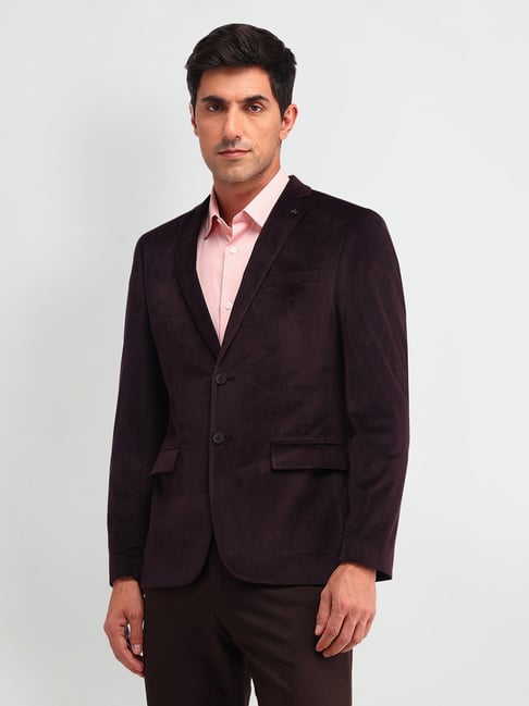 Arrow Red Polyester Slim Fit Jacket