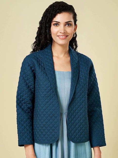 Akkriti by Pantaloons Blue Plain Jacket-picture-22