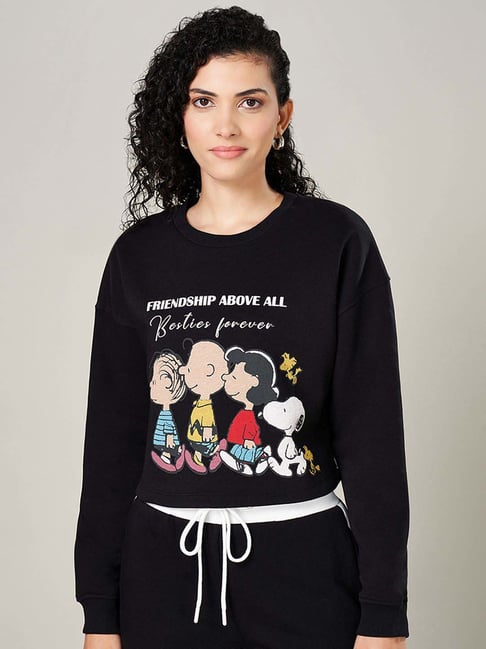 Honey by Pantaloons Jet Black Printed Sweatshirt-picture-31