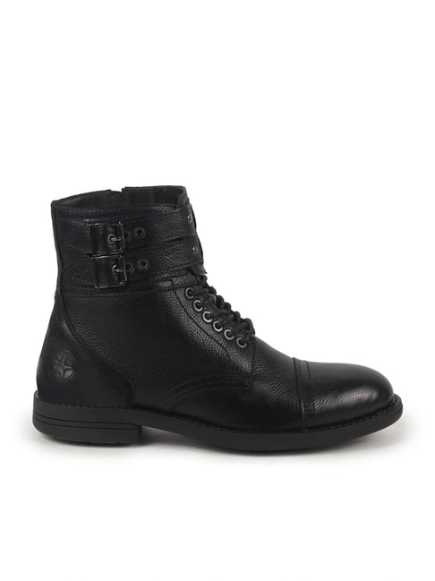 Buy Fausto Men's Black Biker Boots for Men at Best Price Tata CLiQ