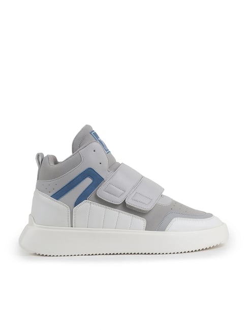 Fausto Men's Grey Ankle High Sneakers-image-37