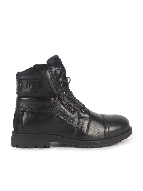 Buy Fausto Men's Black Biker Boots for Men at Best Price Tata CLiQ