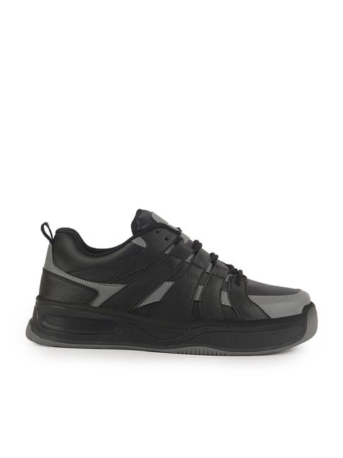 Fausto Men's Black Grey Casual Sneakers - Main Image