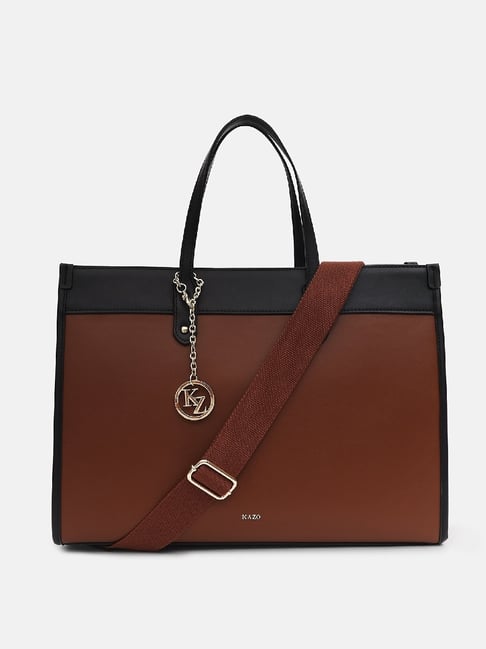 Kazo Brown Solid Large Tote Handbag-picture-40