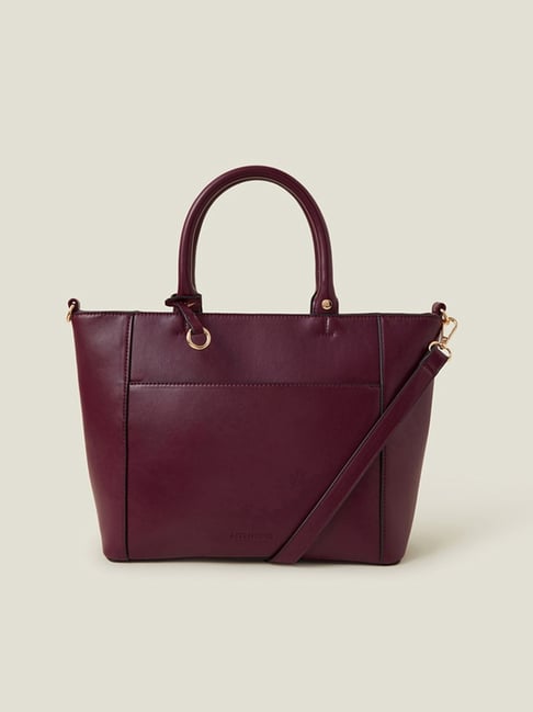 Accessorize London Maroon Solid Shoulder Handbag
