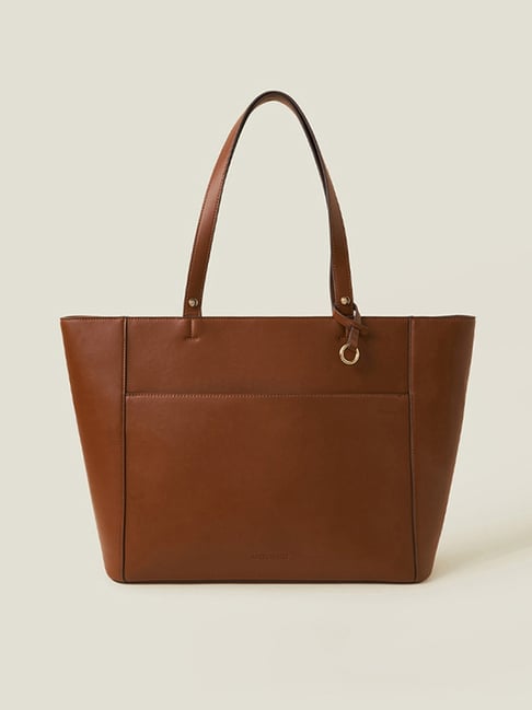 Accessorize London Brown Solid Tote Handbag-image-8