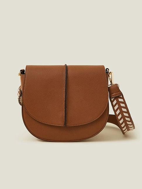 Accessorize London Brown Solid Sling Handbag-image-9