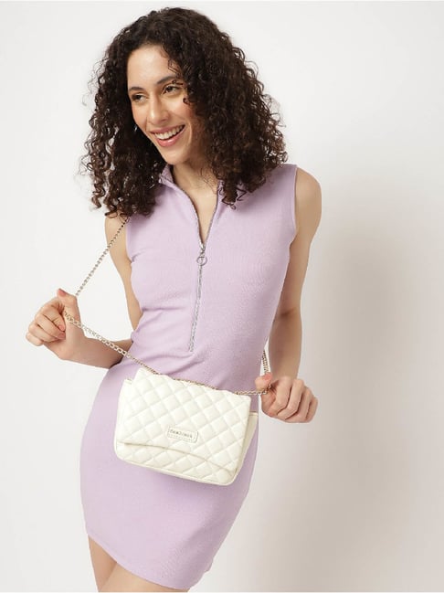 Fastrack Beige Textured Small Sling Handbag-image-45