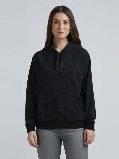Pepe Jeans Black Cotton Hoodie