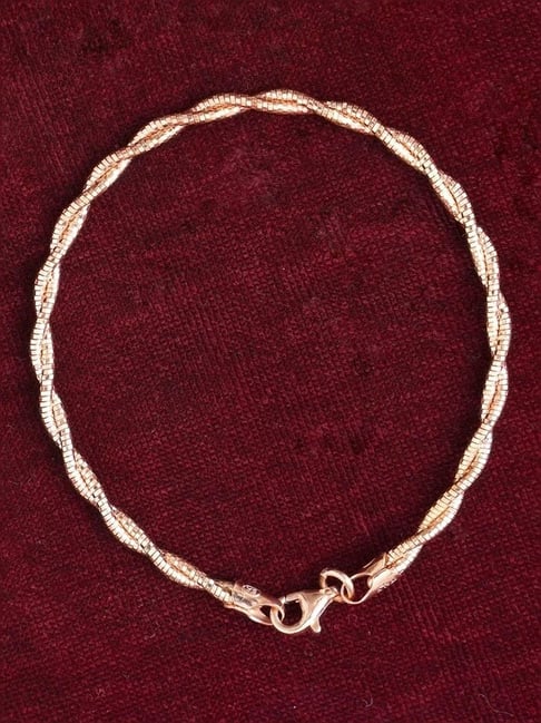 Arte Jewels 925 Sterling Silver Rose Gold Twisted Bracelet for Women-picture-30