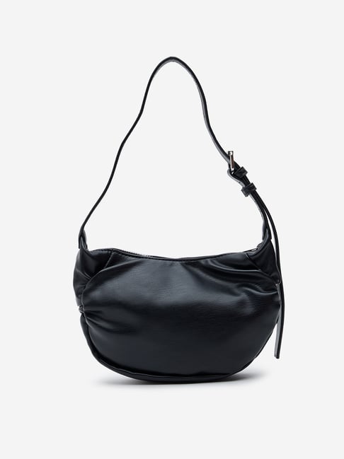 Leather Designer Baguette Bags Westside Black Faux-Leather