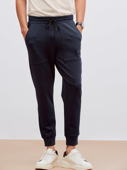 Andamen Navy Cotton Regular Solid Jogger-picture-20