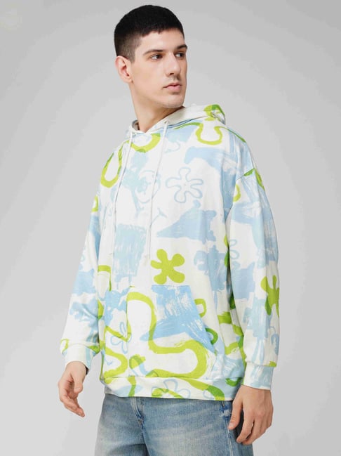 The Clothing Factory White Terry Over Sized Printed Hoodie-picture-34