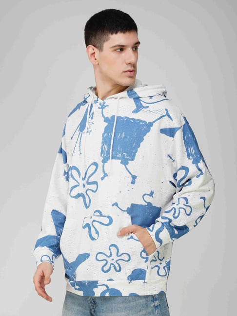 The Clothing Factory White Terry Over Sized Printed Hoodie-picture-22