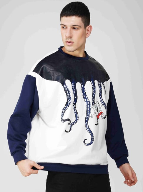 The Clothing Factory White Fleece Over Sized Printed Sweatshirt-picture-37