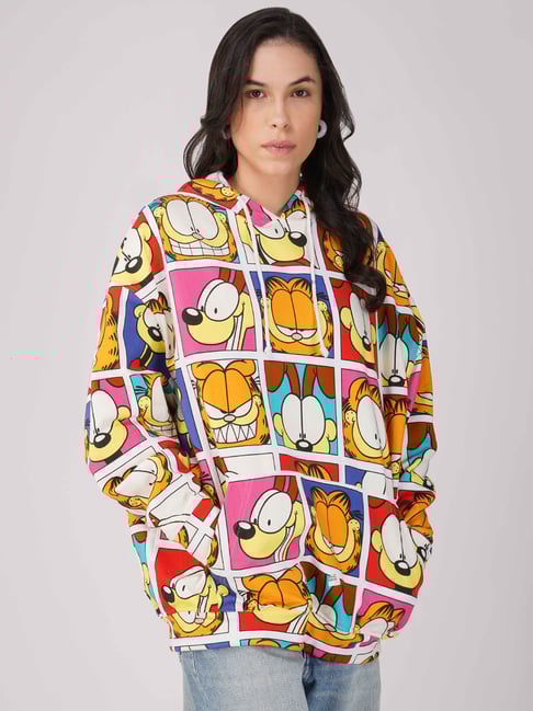 The Clothing Factory Multi Cotton Over Sized Printed Hoodie