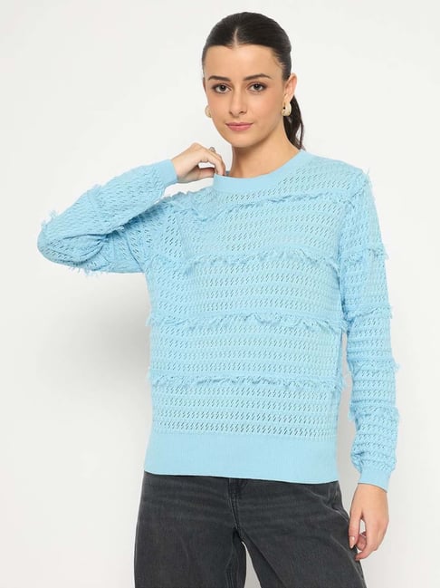 MADAME Blue Cotton Sweater-picture-28
