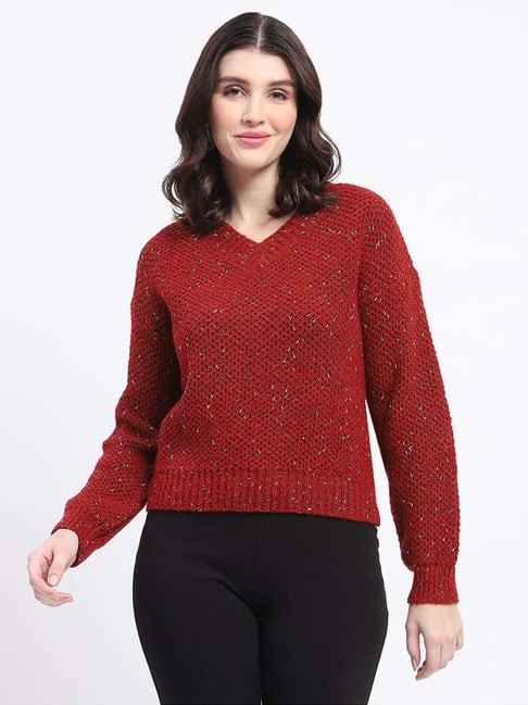MADAME Red Plain Sweater-picture-31