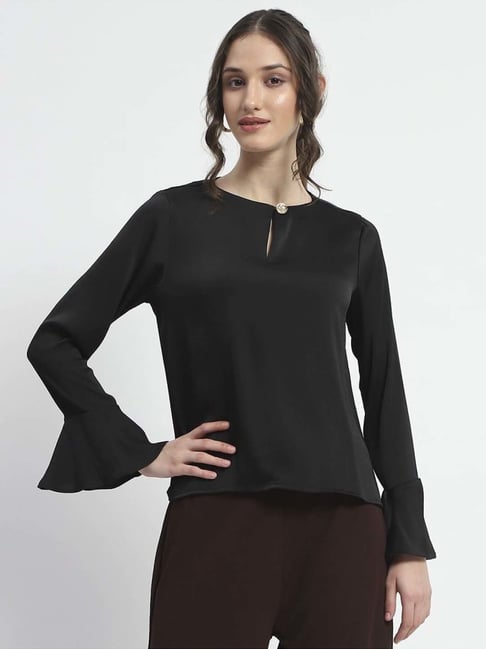 MADAME Black Plain Top-picture-46