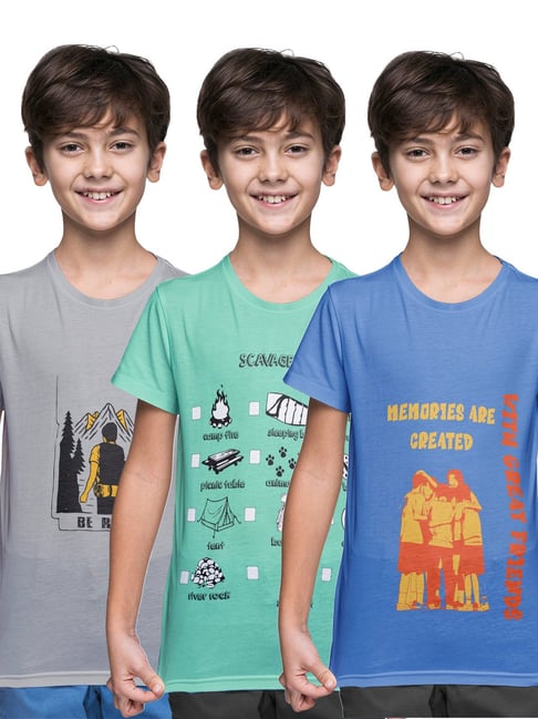 Kiddopanti Multi Regular T-Shirts 3 T- Shirts-picture-41