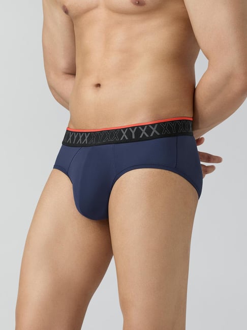Xyxx Navy Nylon Solid Regular Fit Briefs