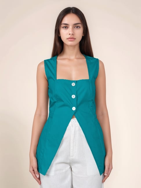Zink London Teal Solid Top