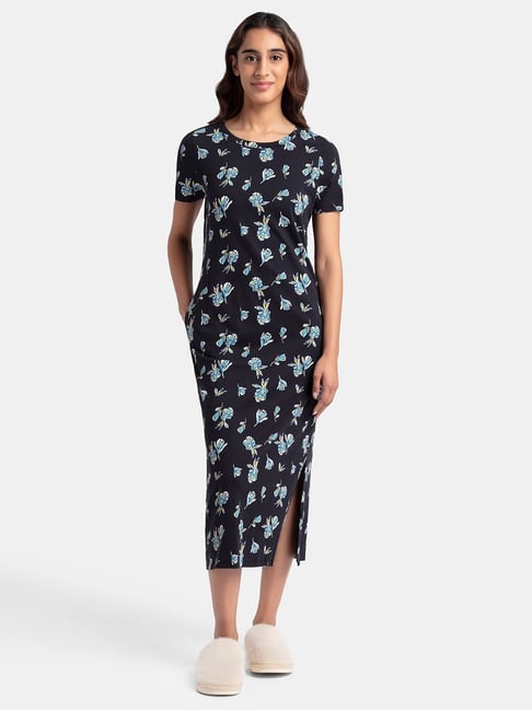 Jockey RX79 Women's Super Combed Cotton Long Length Printed Lounge Dress-picture-23