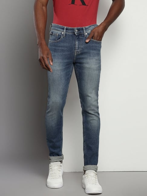 Calvin Klein Blue Cotton Skinny Fit Jeans-picture-15
