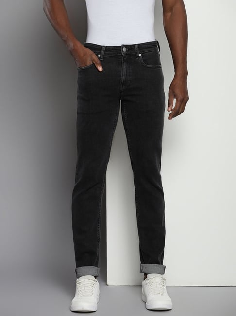 Calvin Klein Black Cotton Slim Fit Jeans-picture-17