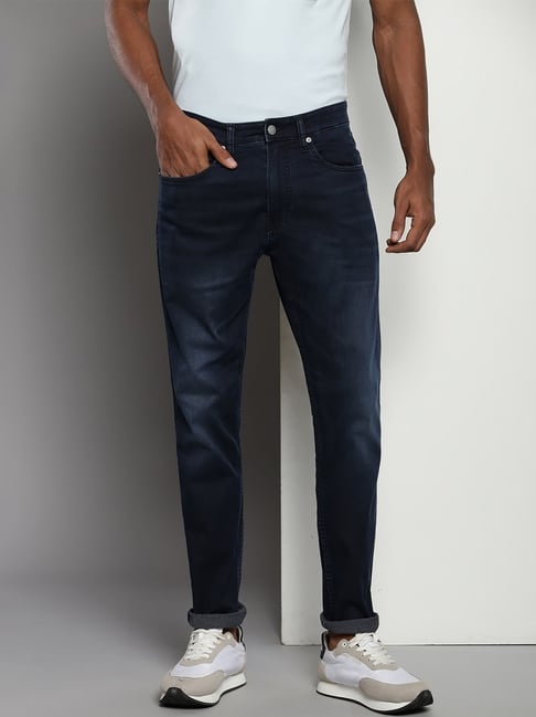 Calvin Klein Blue Cotton Slim Fit Jeans
