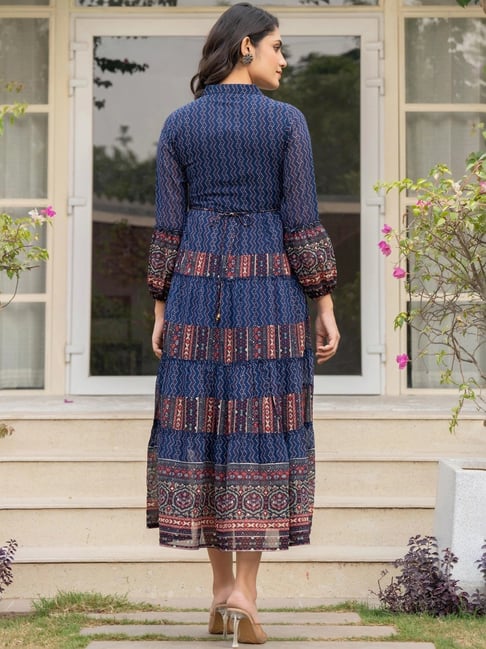 Juniper Navy Printed Dress