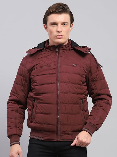 Monte Carlo Wine Regular Fit Quilted Hooded Jacket-picture-33