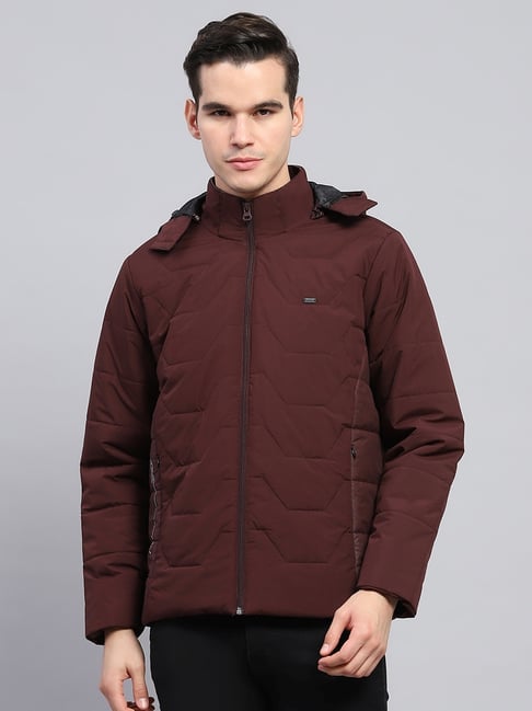 Monte Carlo Wine Regular Fit Quilted Hooded Jacket-picture-40