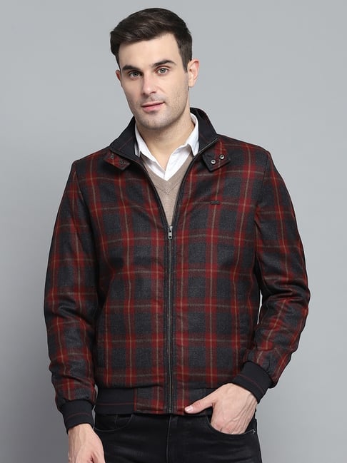 Monte Carlo Black Regular Fit Checks Jacket-picture-35