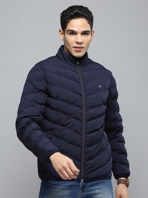 Cloak Decker by Monte Carlo Navy Blue Regular Fit Quilted Reversible  Jacket