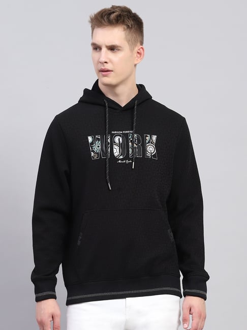 Monte Carlo Black Regular Fit Printed Hooded Sweatshirt-picture-25