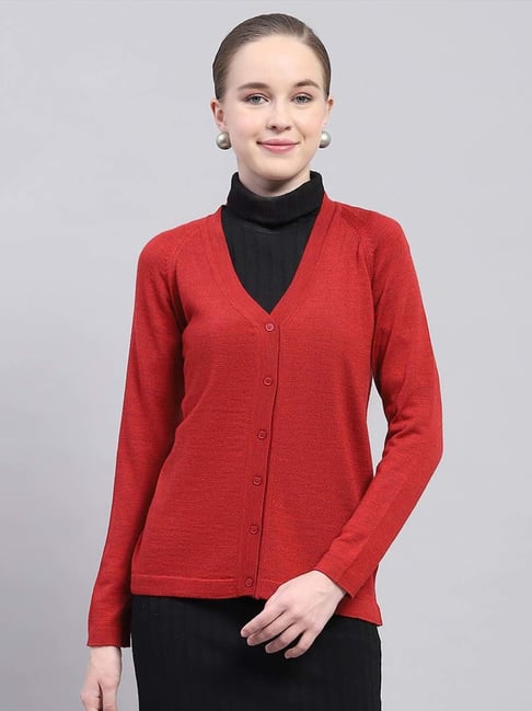 Monte Carlo Maroon Regular Fit Cardigan-picture-16