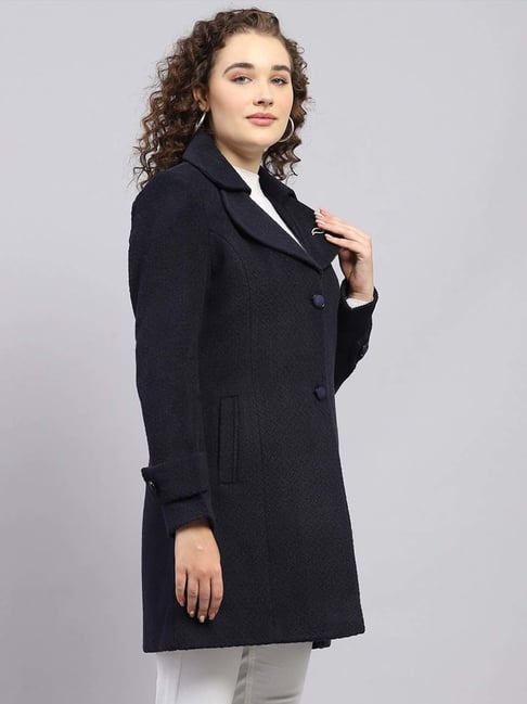 Monte Carlo Long Coat Women Black Monte Carlo Navy Blue