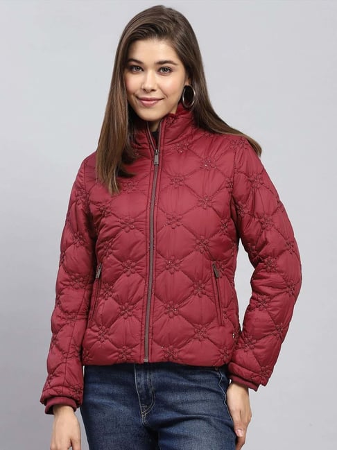Monte Carlo Wine Regular Fit Printed Jacket