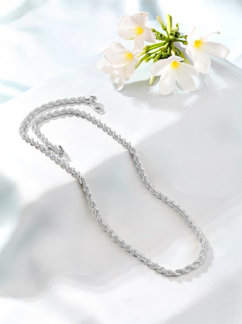 Zavya 925 Sterling Silver The Modern Twist Silver Plated Chain-picture-12