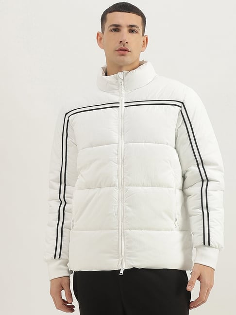 United Colors of Benetton White Regular fit Solid Jackets